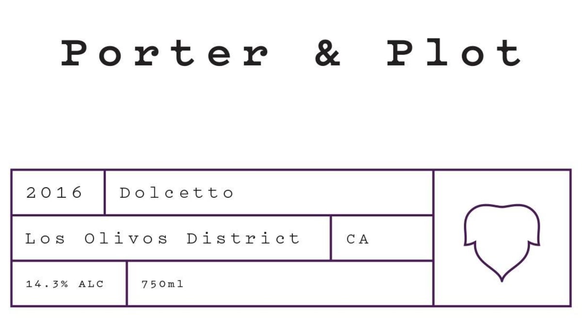 Winc Porter & Plot Dolcetto 2016 Front Label