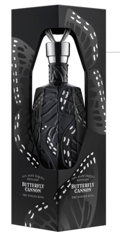 The Butterfly Cannon The Winged King Reposado Tequila with Gift Box Front Bottle Shot