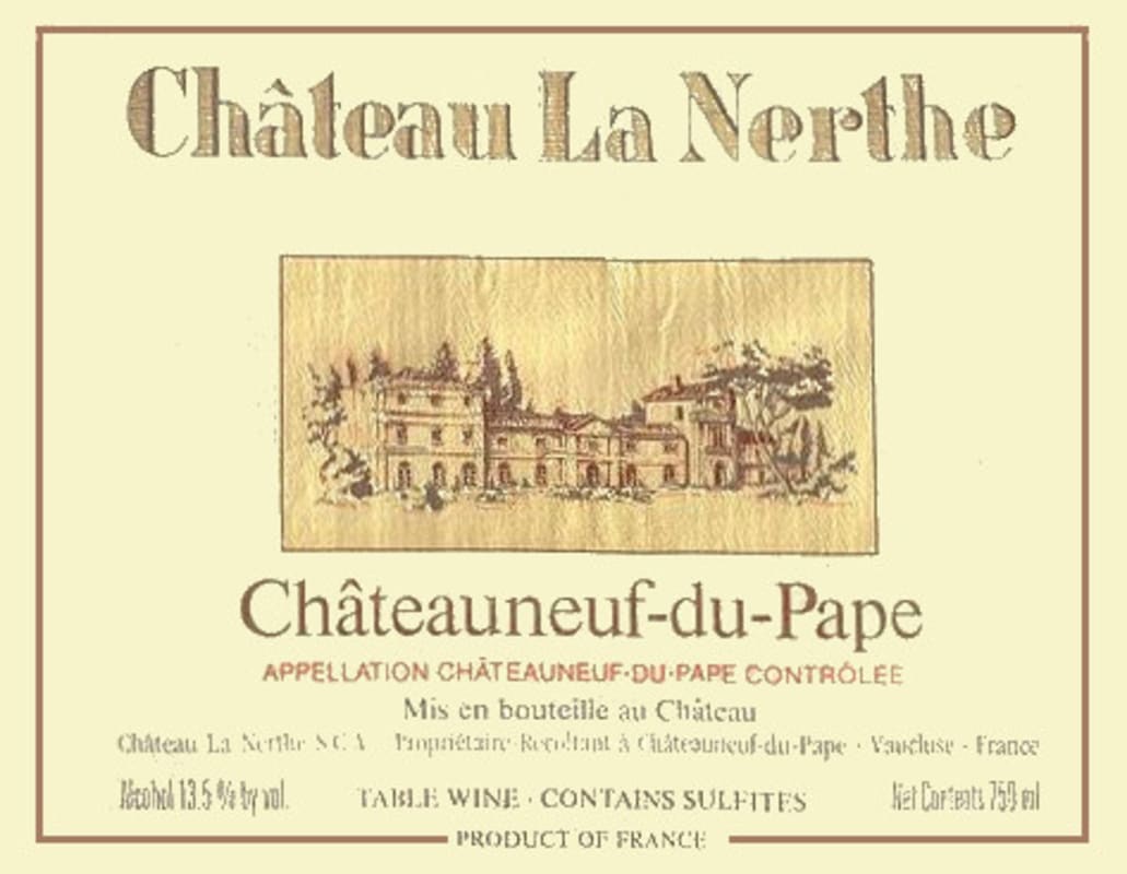 Chateau La Nerthe Chateauneuf-du-Pape Rouge 1996 Front Label