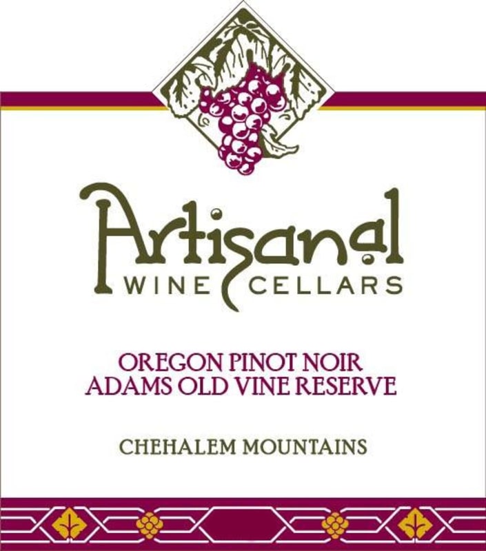 Artisinal Wine Cellars Adams Old Vine Reserve Pinot Noir 2013 Front Label