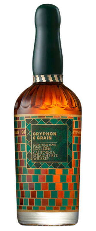 Copper Cane Gryphon & Grain California Straight Rye Whiskey Front Bottle Shot