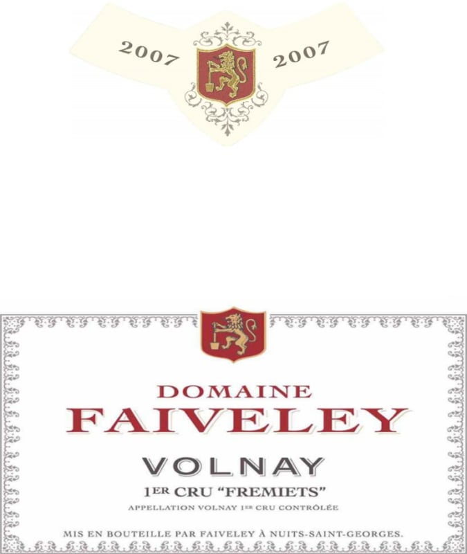 Faiveley Volnay Fremiets Premier Cru 2007 Front Label