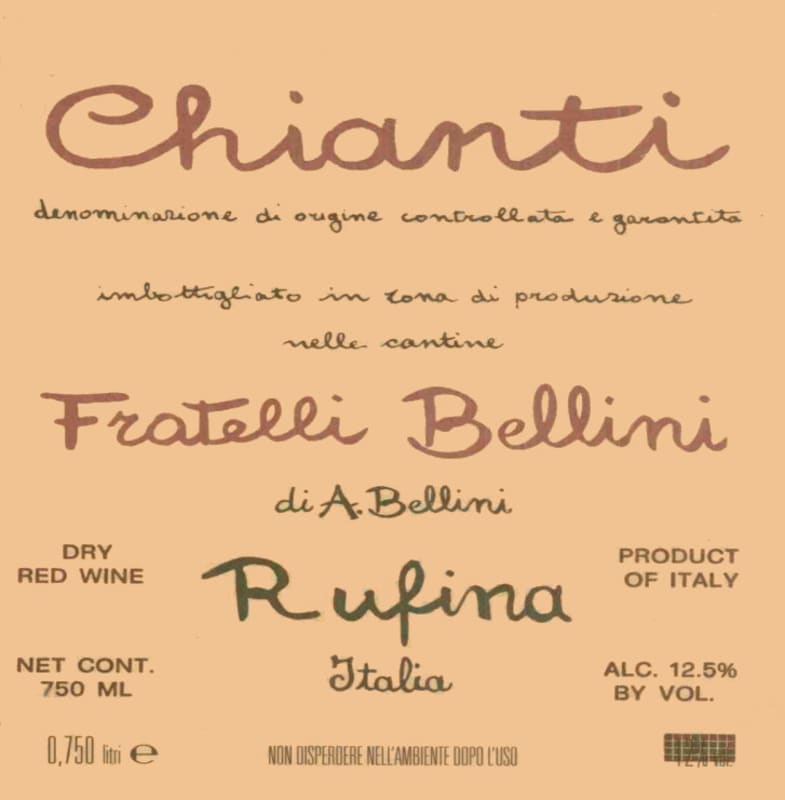 Cantine Fratelli Bellini Chianti 2017 Front Label