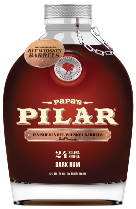 Papa's Pilar Rye Whiskey Barrel Finished Rum Front Bottle Shot