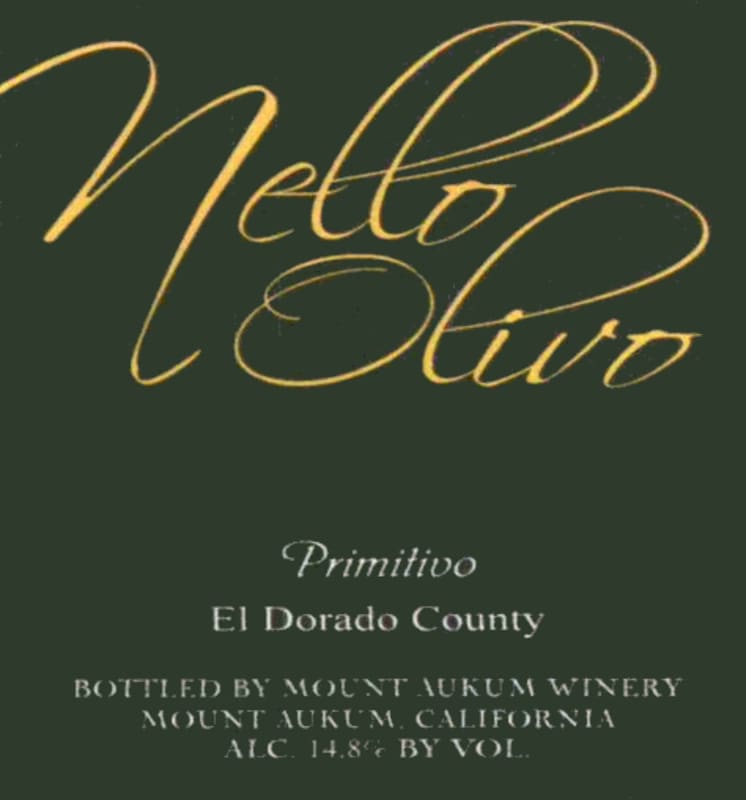 Nello Olivo El Dorado Primitivo 2011 Front Label