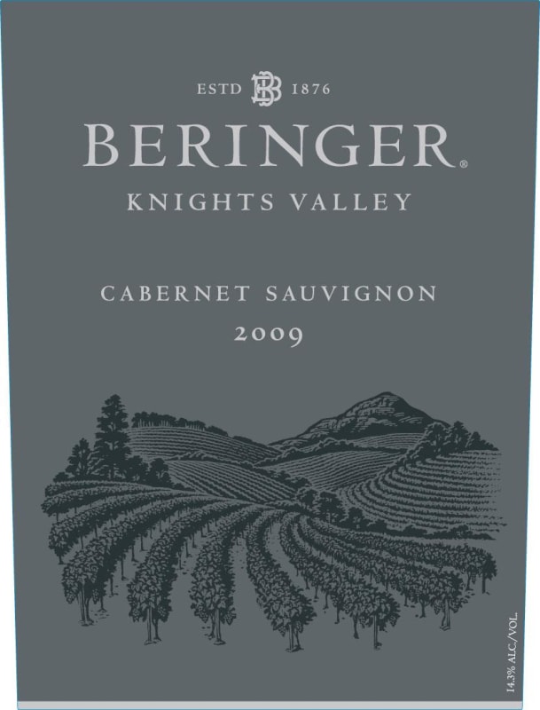Beringer Knights Valley Cabernet Sauvignon 2009 Front Label