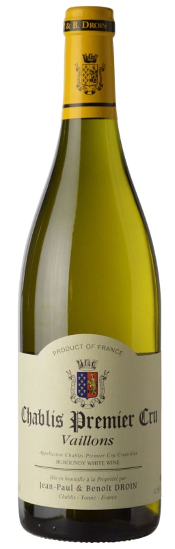 Jean Paul & Benoit Droin Chablis Vaillons Premier Cru 2015 Front Bottle Shot