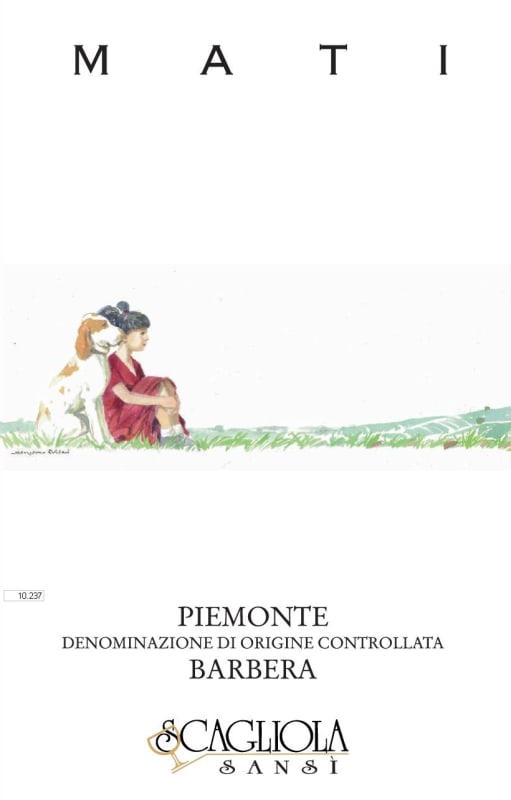 Scagliola Vini Piemonte Mati Barbera 2015 Front Label