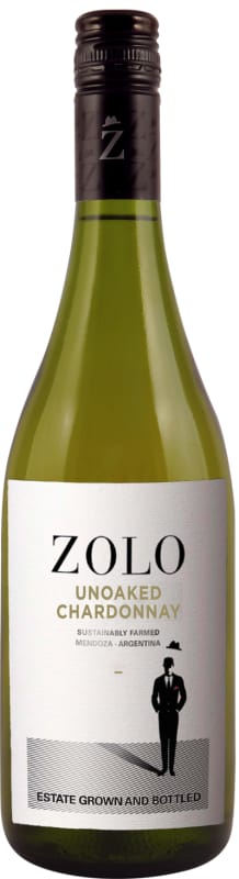 Zolo Unoaked Chardonnay 2020 Front Bottle Shot