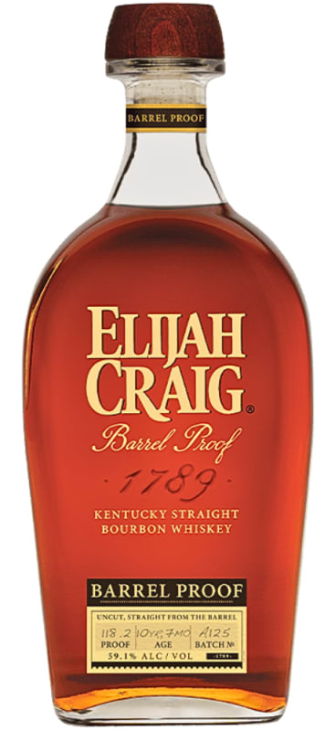 Elijah Craig Barrel Proof Batch #A125 Bourbon Whiskey Front Bottle Shot