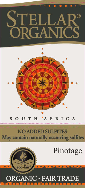 Stellar Organic Winery Pinotage 2017 Front Label