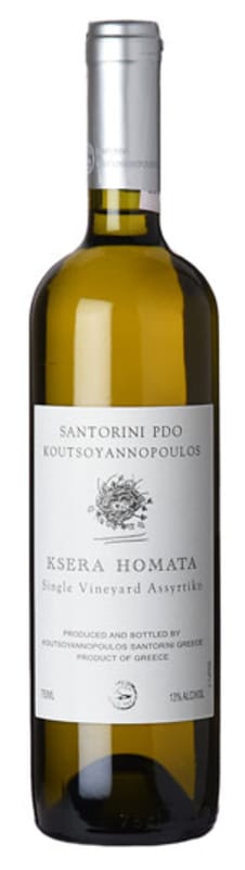 Koutsoyannopoulos Ksera Homata Old Vines Assyrtiko Santorini 2014 Front Bottle Shot