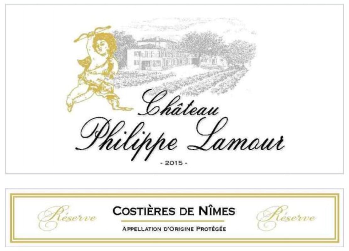 Chateau Philippe Lamour Costiere de Nimes 2016 Front Label