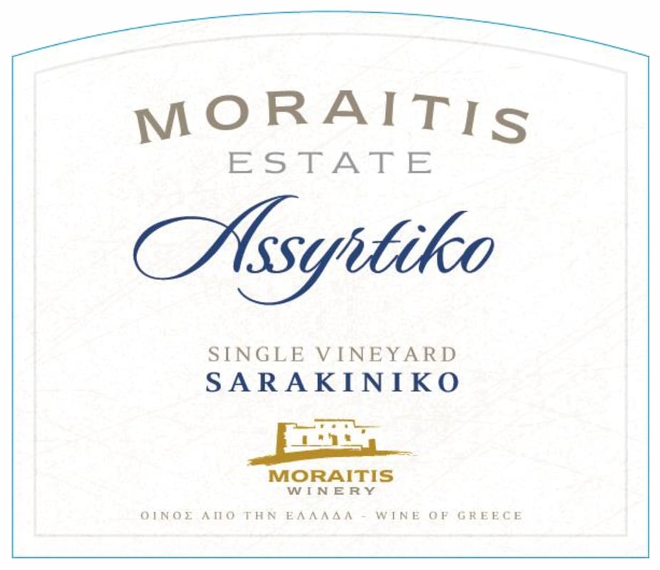 Moraitis Winery Sarakiniko Vineyard Assyrtiko PGI Cyclades 2018 Front Label