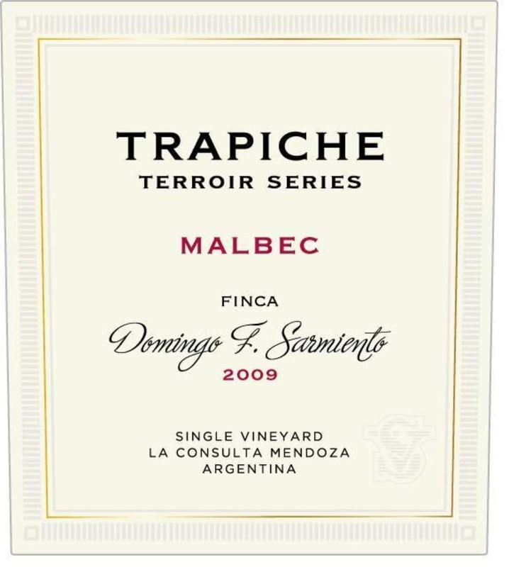 Trapiche Terroir Series Vina Domingo F. Sarmiento Malbec 2009 Front Label