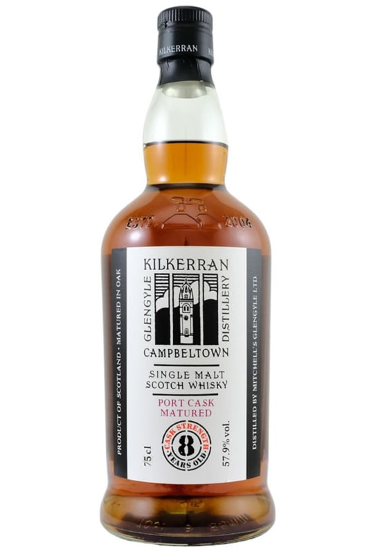 Kilkerran 8 Year Port Cask Strength Single Malt Scotch Whisky Front Bottle Shot