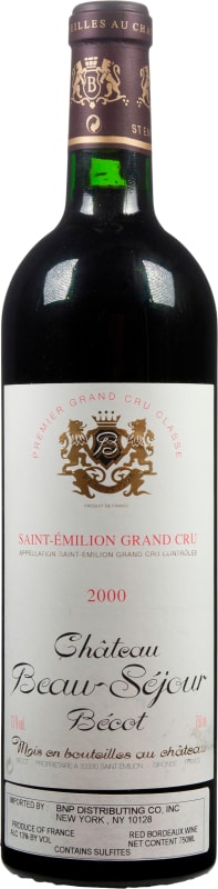 Chateau Beau-Sejour Becot 2000 Front Bottle Shot