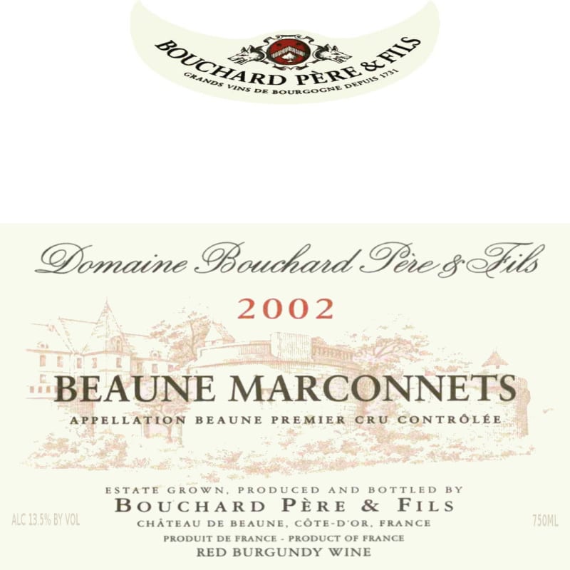 Bouchard Pere & Fils Beaune Marconnets Premier Cru 2002 Front Label