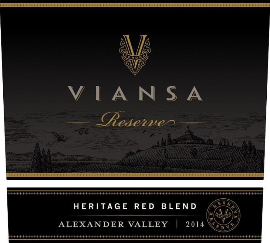 Viansa Winery Reserve Heritage Red Blend 2014 Front Label