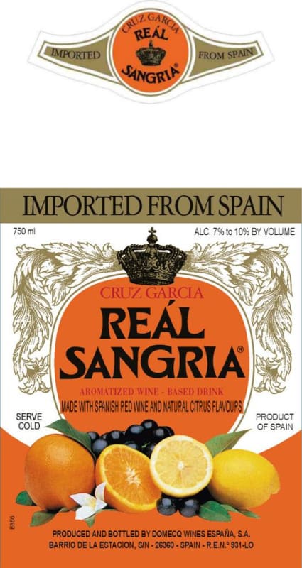 Cruz Garcia Real Sangria Front Label