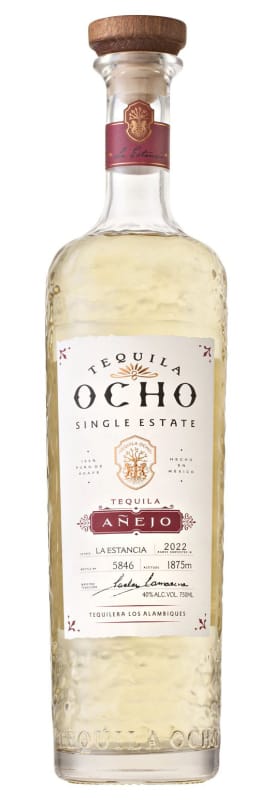 Ocho Anejo Tequila Front Bottle Shot