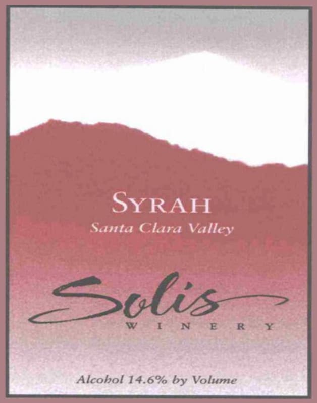 Solis Winery Syrah 2010 Front Label