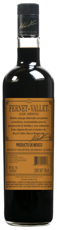 Royal Vallet Fernet-Vallet Liqueur Front Bottle Shot