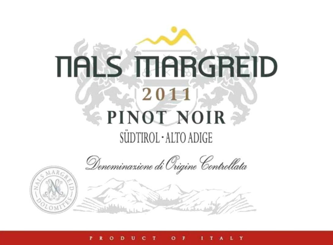 Nals Margreid Sudtirol-Alto Adige Pinot Noir 2011 Front Label