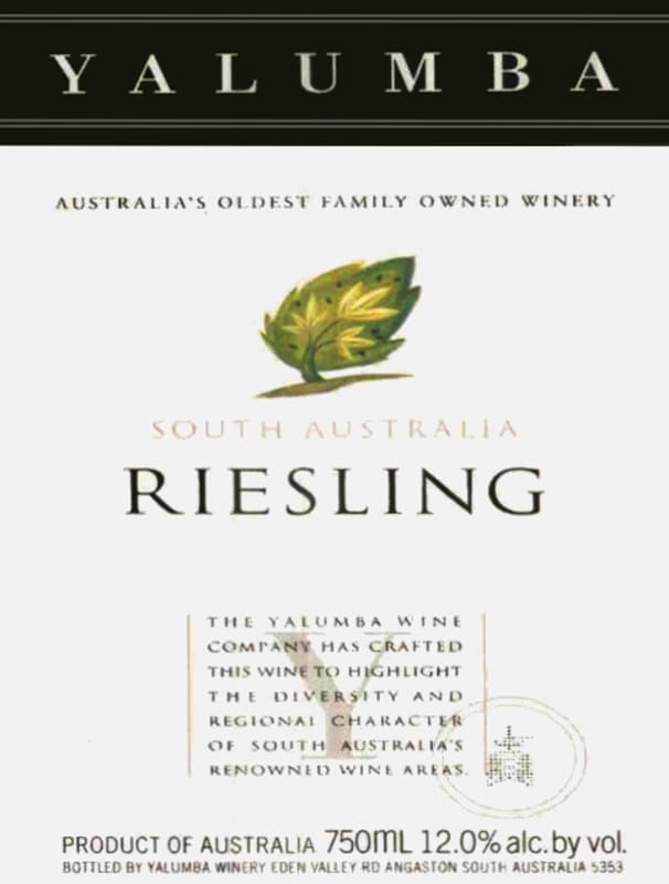 Yalumba Y Series Riesling 2002 Front Label