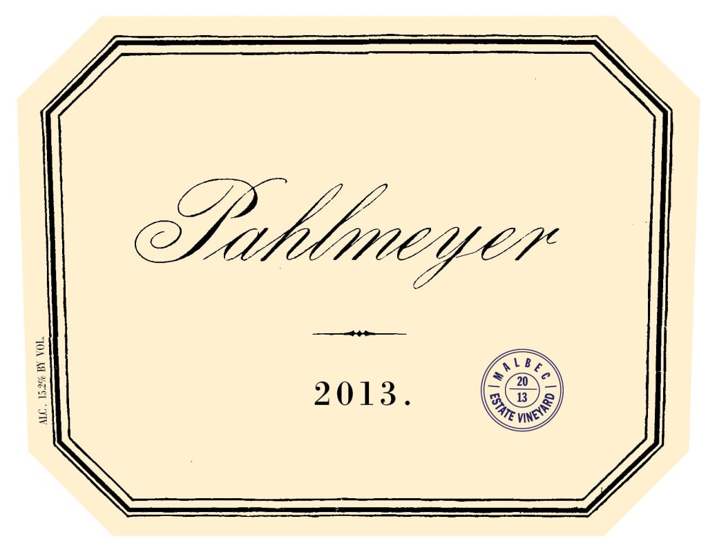 Pahlmeyer Malbec 2013 Front Label