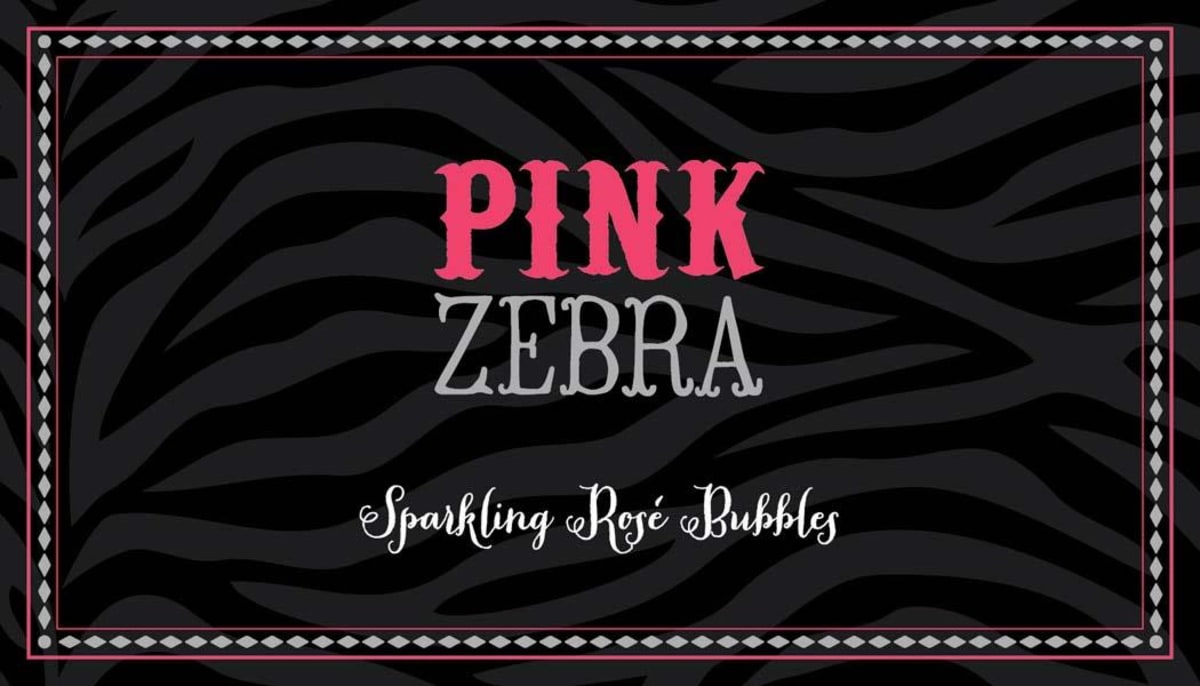 Pink Zebra Sparkling Rosé Bubbles Front Label