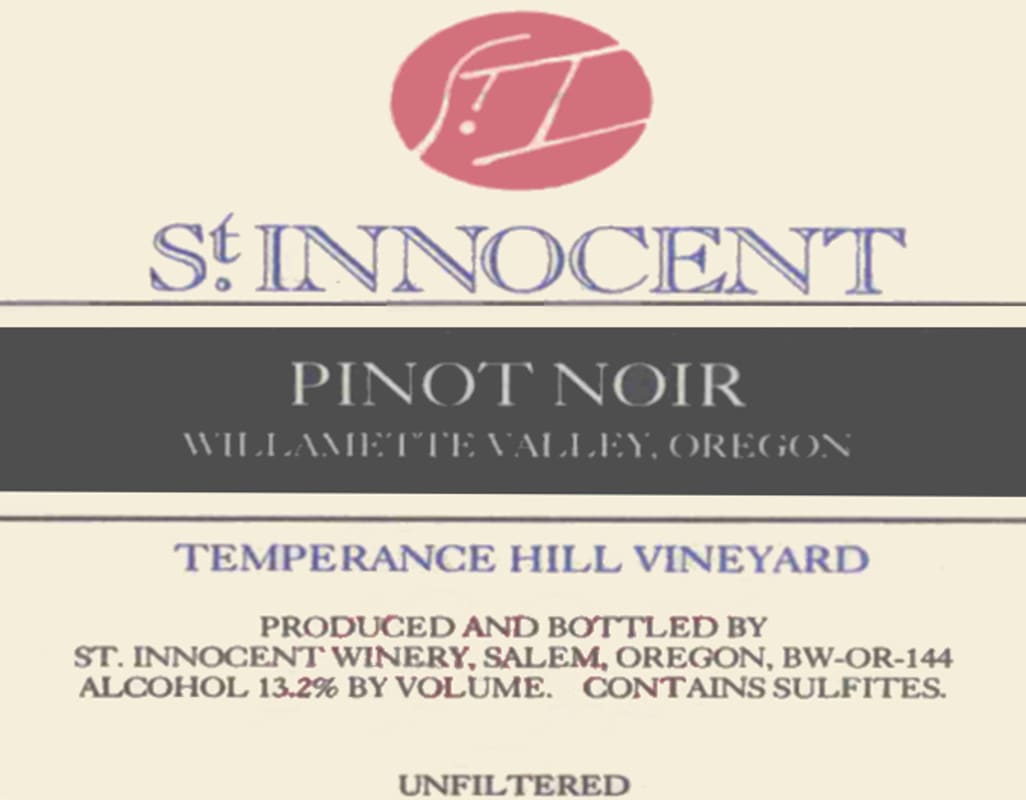 St. Innocent Temperance Hill Vineyard Pinot Noir 2005 Front Label