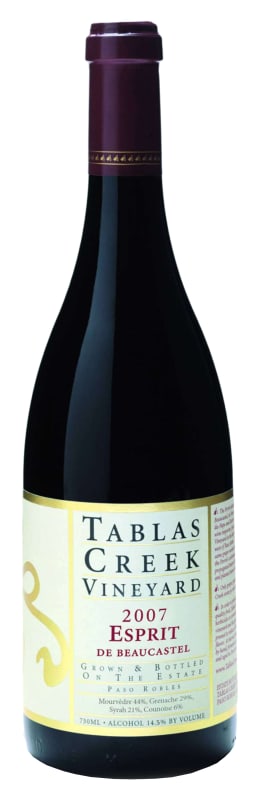 Tablas Creek Esprit de Beaucastel Rouge 2007 Front Bottle Shot