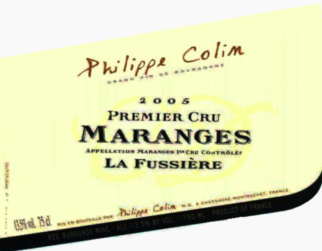 Philippe Colin Maranges La Fussiere Premier Cru 2005 Front Label
