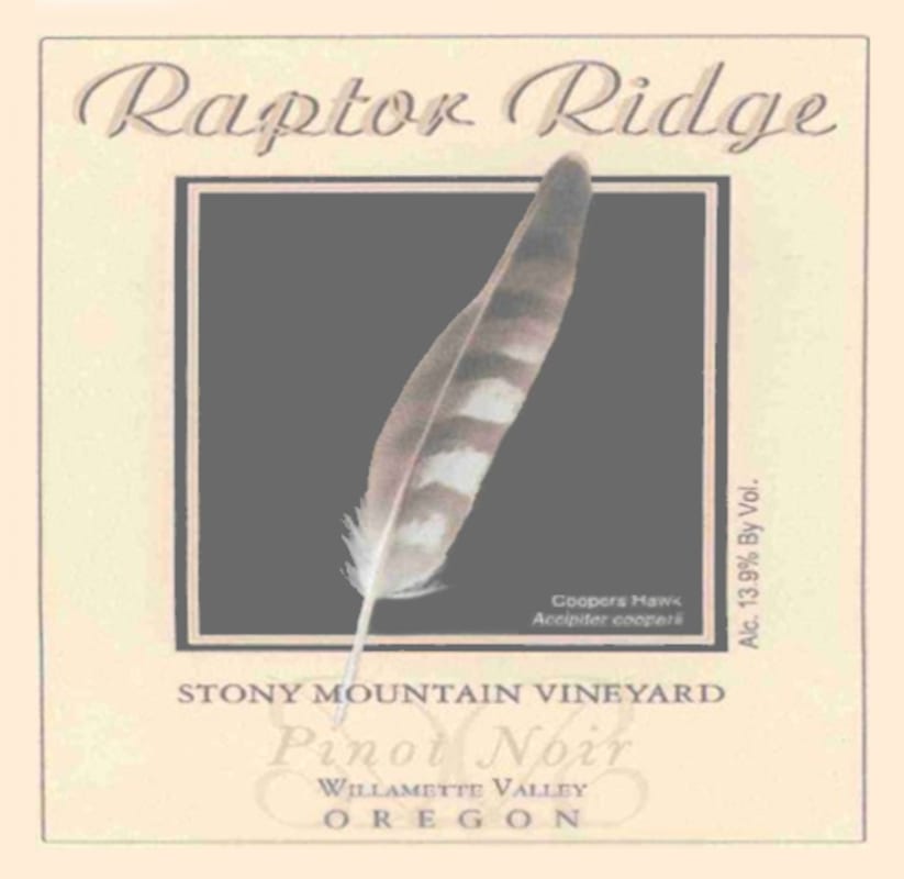 Raptor Ridge Stony Mountain Vineyard Pinot Noir 2005 Front Label