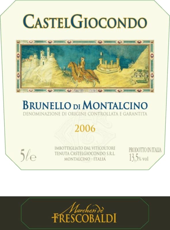 Frescobaldi Brunello di Montalcino CastelGiocondo Vertical Collection 2006 Front Label