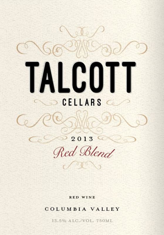 Talcott Cellars Red Blend 2013 Front Label