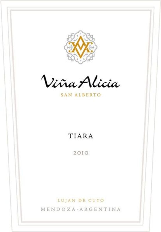 Vina Alicia Tiara 2010 Front Label
