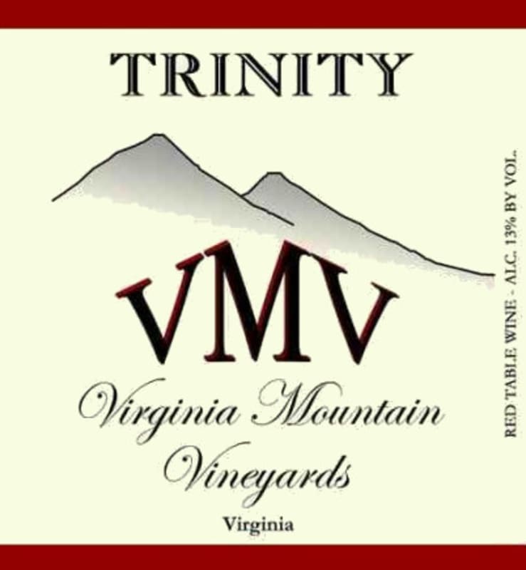 Virginia Mountain Vineyards Trinity 2012 Front Label