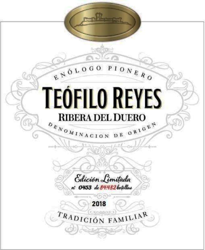 Teofilo Reyes Ribera del Duero 2018 Front Label