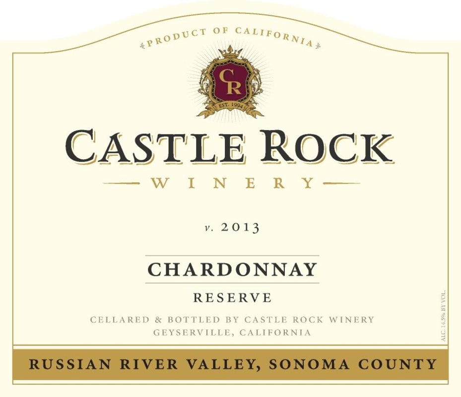 Castle Rock Reserve Chardonnay 2013 Front Label