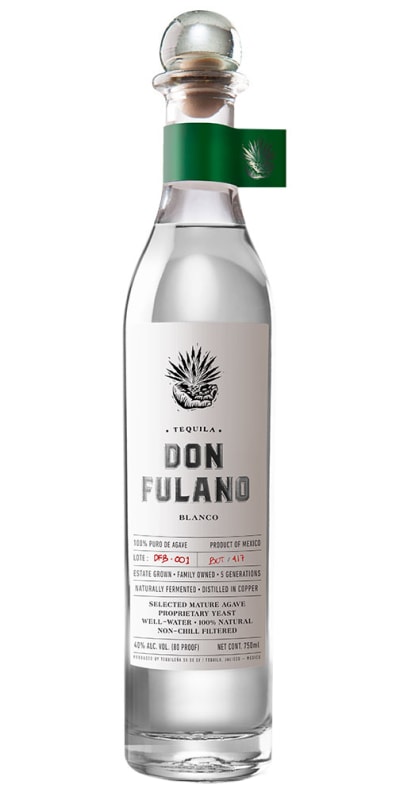 Don Fulano Blanco Tequila Front Bottle Shot