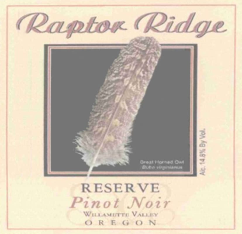 Raptor Ridge Reserve Pinot Noir 2005 Front Label