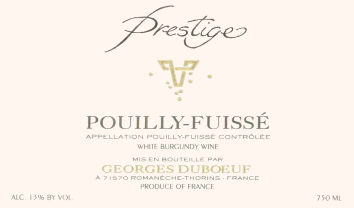 Duboeuf Pouilly-Fuisse Prestige 2009 Front Label