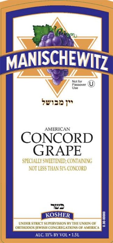 Manischewitz American Concord Grape Front Label