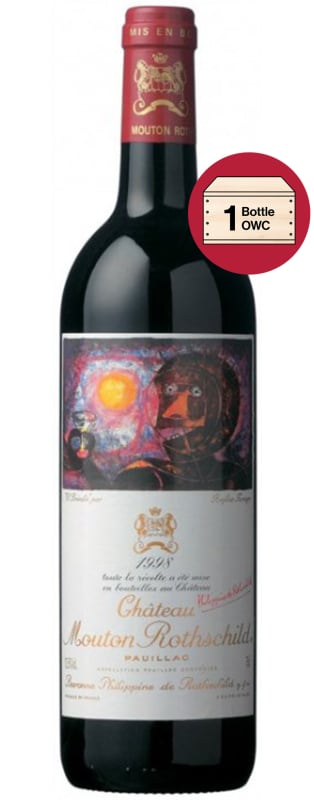 Chateau Mouton Rothschild (1 Bottle in OWC) 1998 Front Bottle Shot