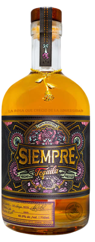 Siempre Anejo Tequila Front Bottle Shot