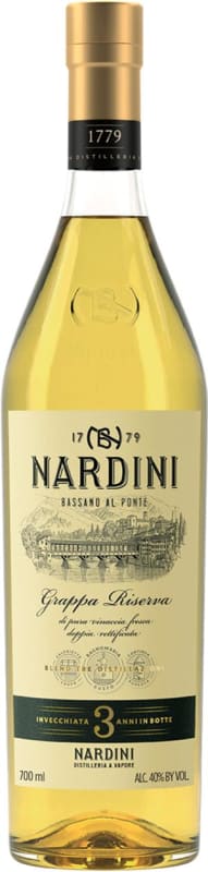 Nardini 3 Year Riserva Grappa (700ML) Front Bottle Shot