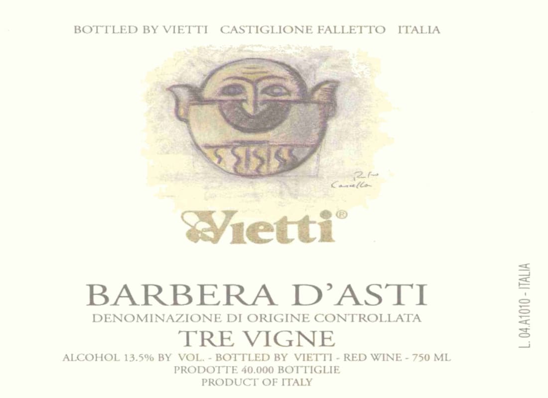 Vietti Barbera d'Asti Tre Vigne 2003 Front Label