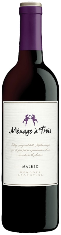 Menage a Trois Malbec 2017 Front Bottle Shot